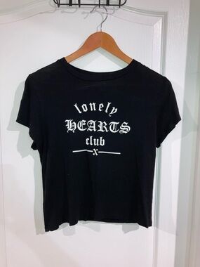 Black Graphic Lonely Hearts Club T-shirt Divided H&M - size S